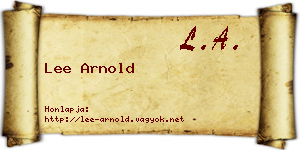 Lee Arnold névjegykártya